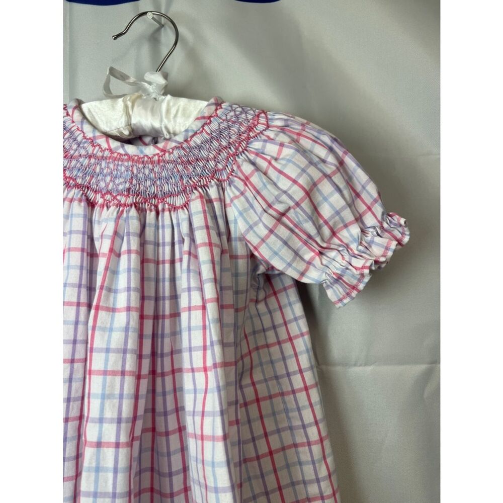The Beaufort Bonnet Company Bettye Sue smocked windowpane top 3T - Picture 4 of 14